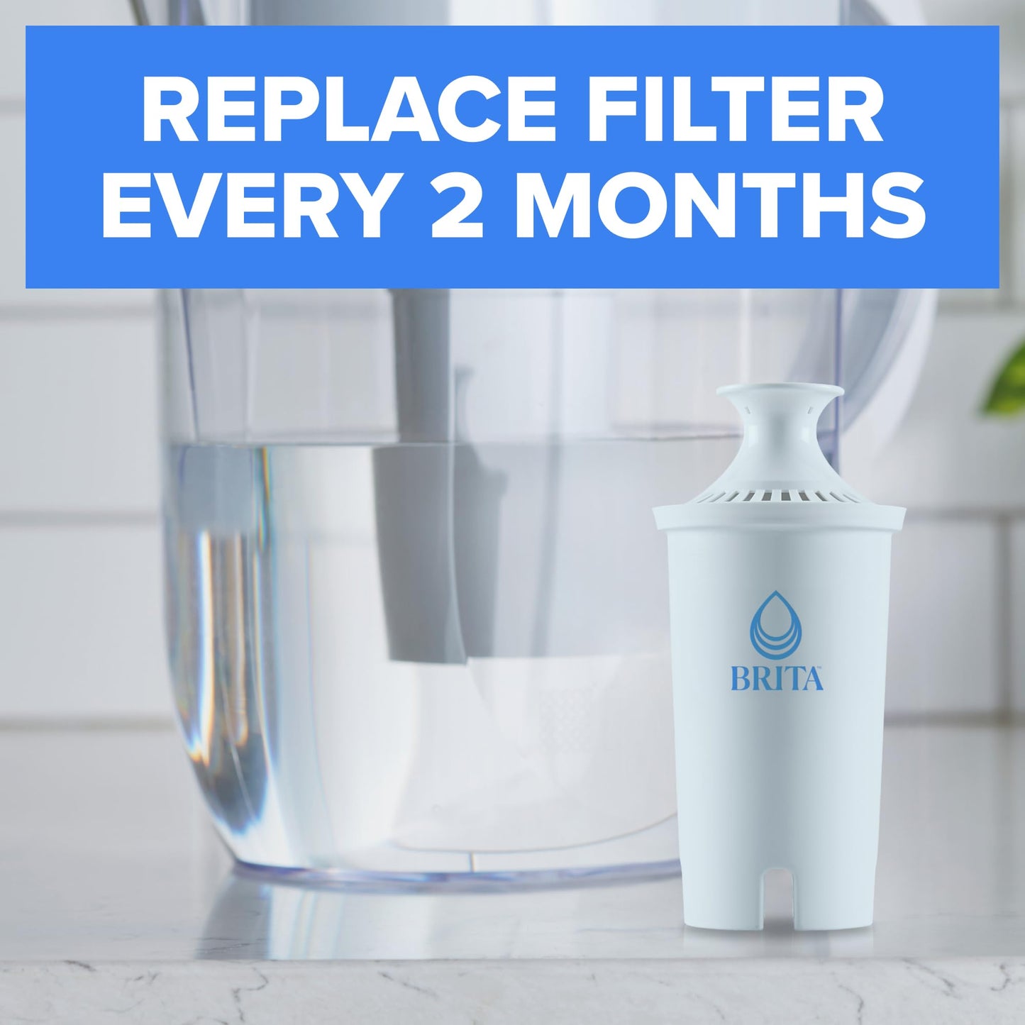 Brita Plus Replacement Water Filter, For Pitchers and Dispensers, 2 Pack