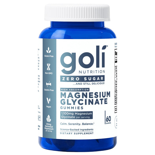 Goli Zero Sugar Magnesium Gummies - 125mg Magnesium (from Magnesium Glycinate) with Vitamin D - No Artificial Sweeteners, No Sugar Alcohols - Vegan, Keto-Friendly, Gluten-Free