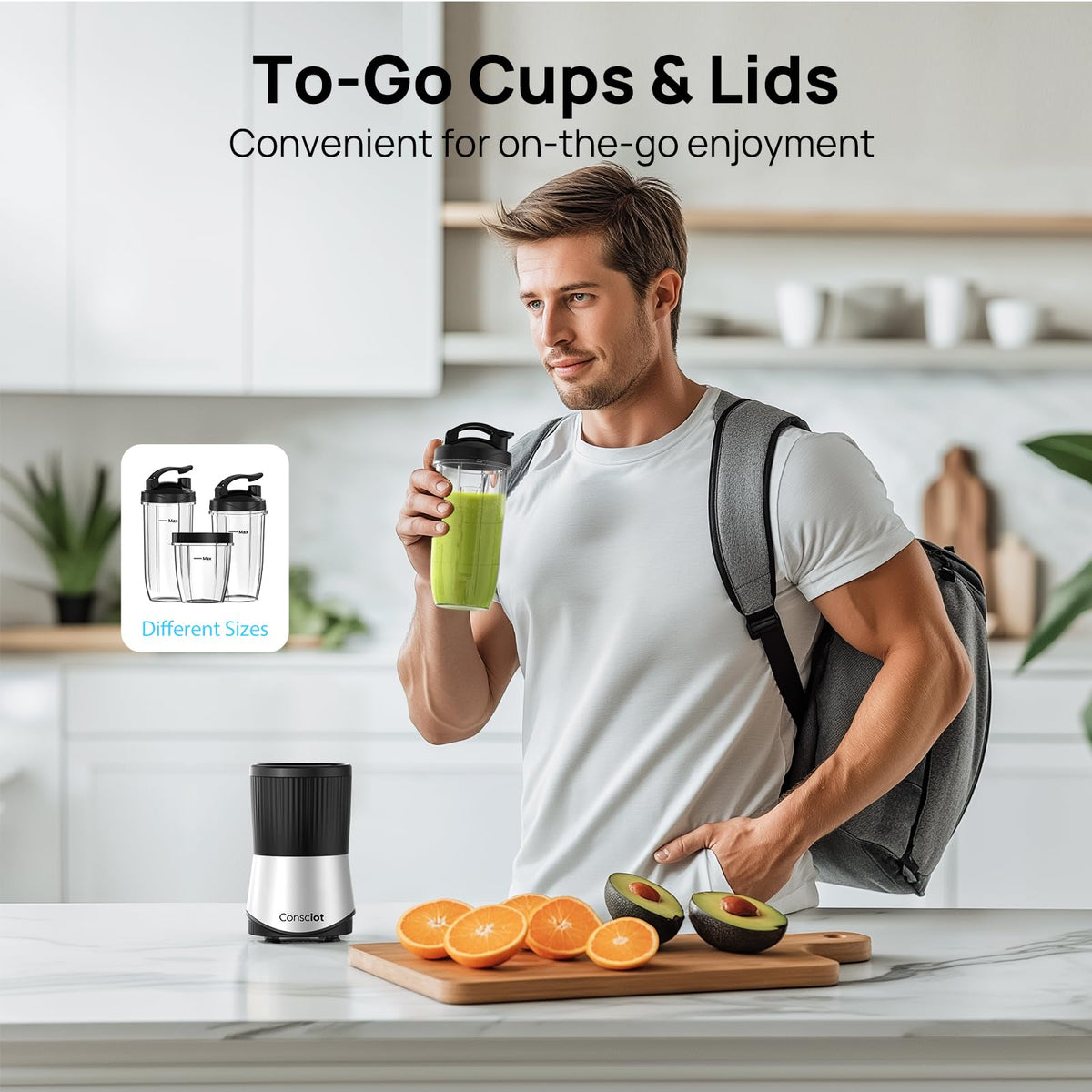 Consciot 11-Piece Blender for Kitchen and Personal Size, 900 Peak Watts