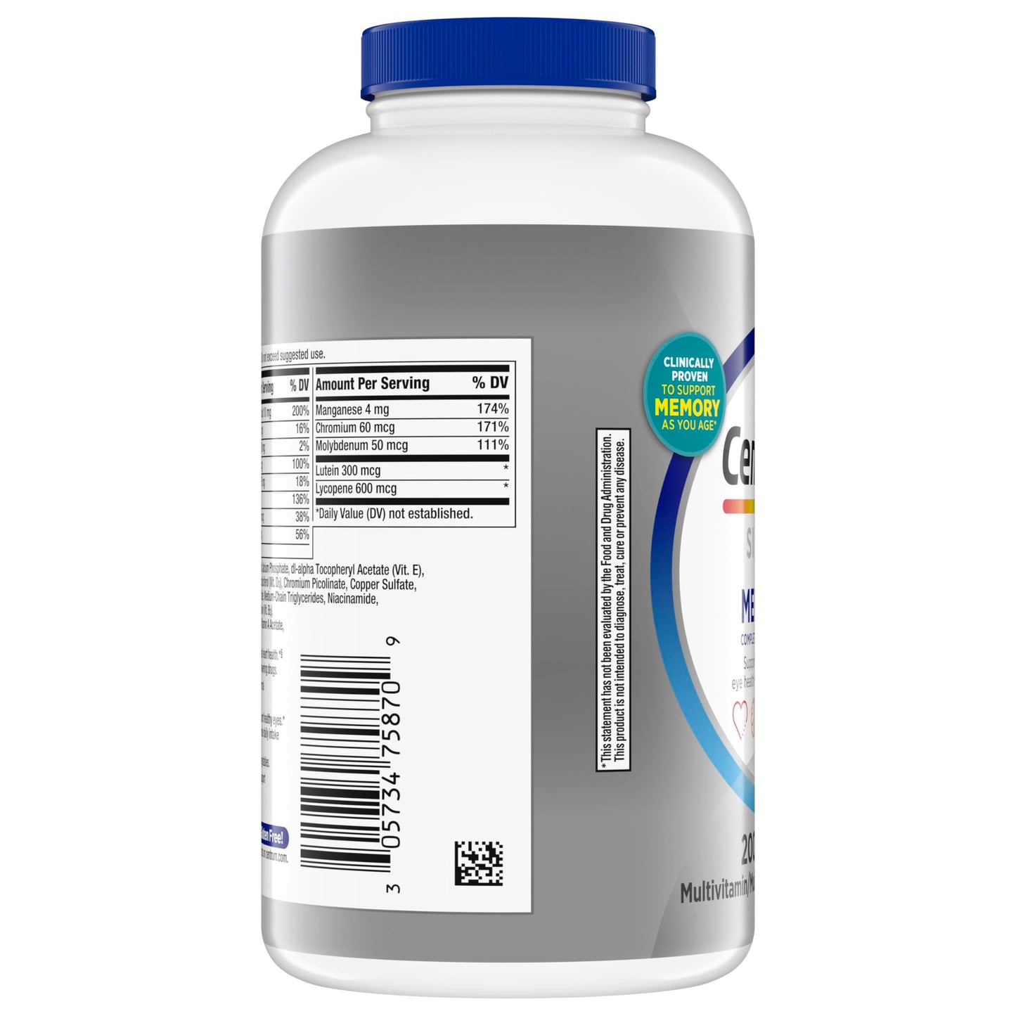 Centrum Silver Men's 50+ Multivitamin with Vitamin D3, B-Vitamins, Zinc for Memory and Cognition - 200 Tablets