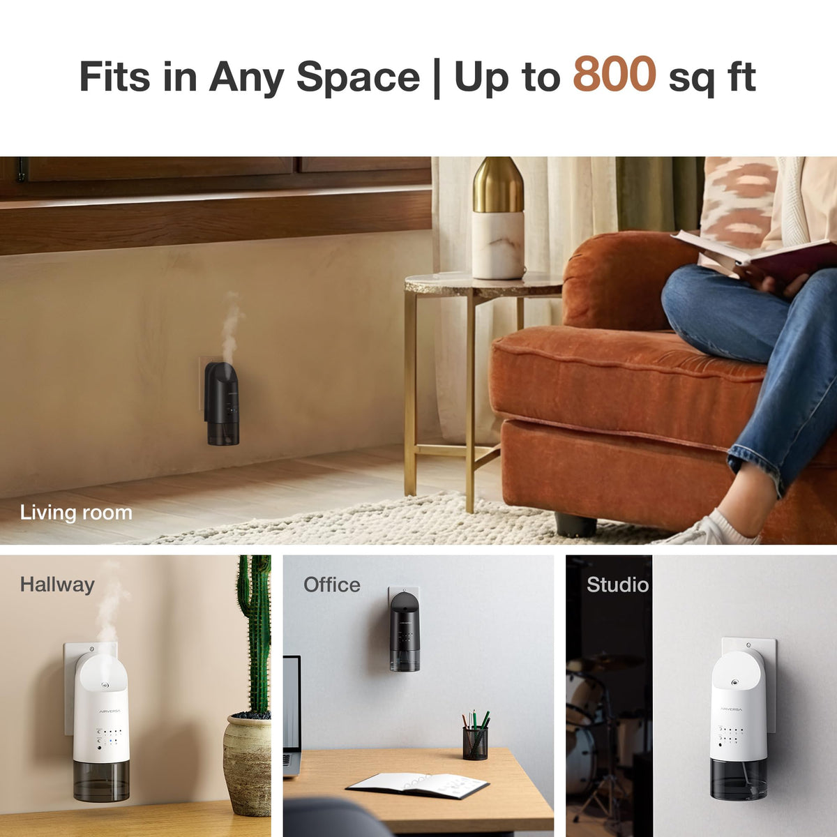 Airversa ANP Smart Plug in Wall Waterless Essential Oil Diffuser, White