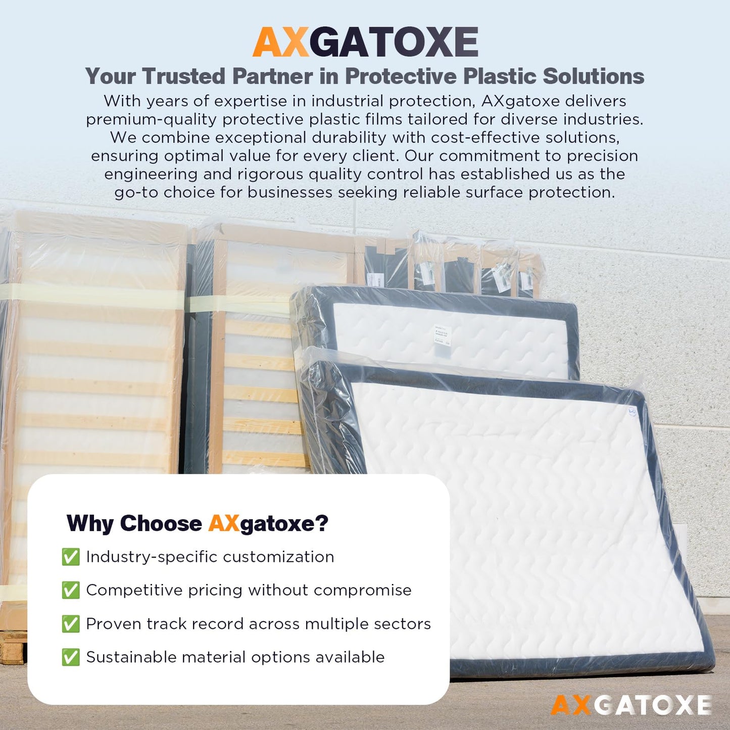 Axgatoxe Plastic Mattress Bag for Moving Storage, Queen Size (1.5MIL)