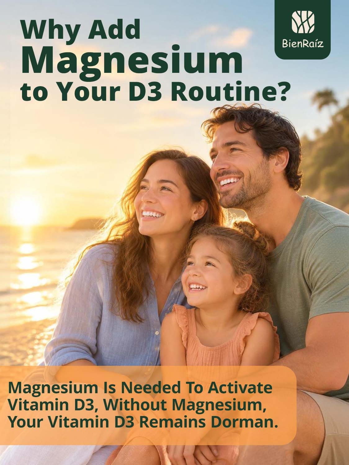 BienRaíz Vitamin D3 K2 Magnesium Glycinate, 120 Easy to Swallow Softgels