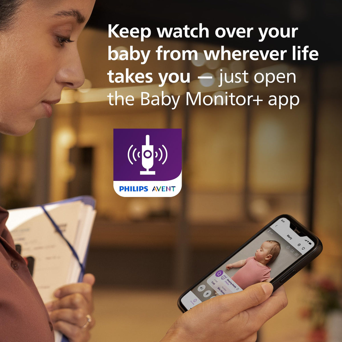 Philips Avent Premium Connected Baby Monitor, 1080p Camera, 5" HD Screen