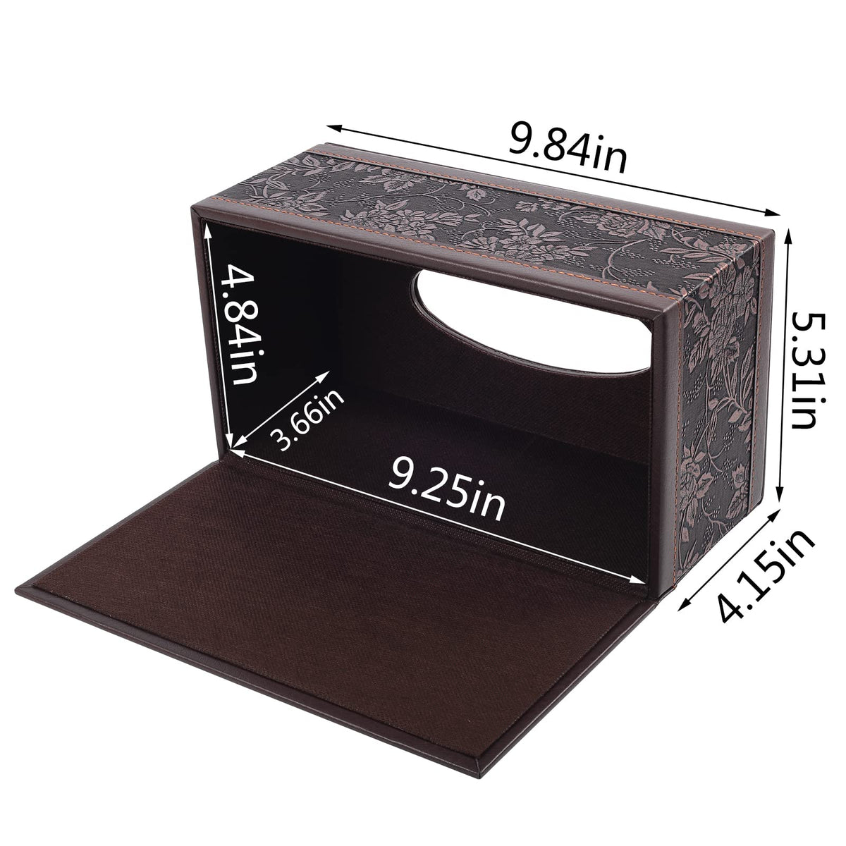 Antique PU Leather Tissue Box Holder Cover Rectangular Napkin Case Dispenser,Home Office Car Tissue Holder with Magnetic Bottom,Facial Tissue Organizer (Retro)