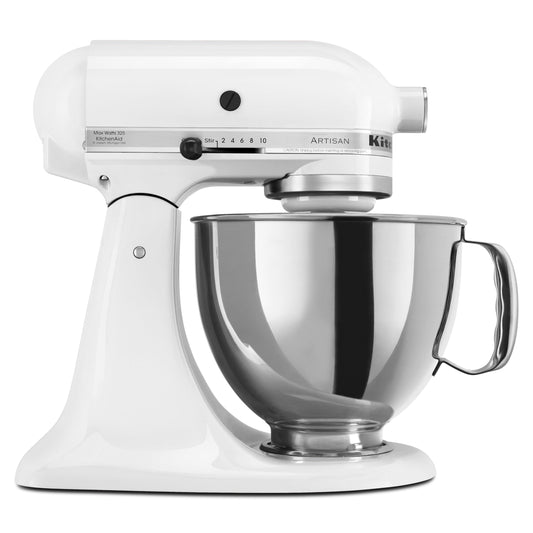 KitchenAid Artisan, 5-Qt Tilt Head Stand Mixer, KSM150PS, White