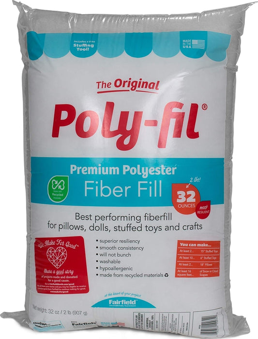 Poly-Fil Fairfield Original Fiber Fill Stuffing, Premium Polyester, 32 oz.