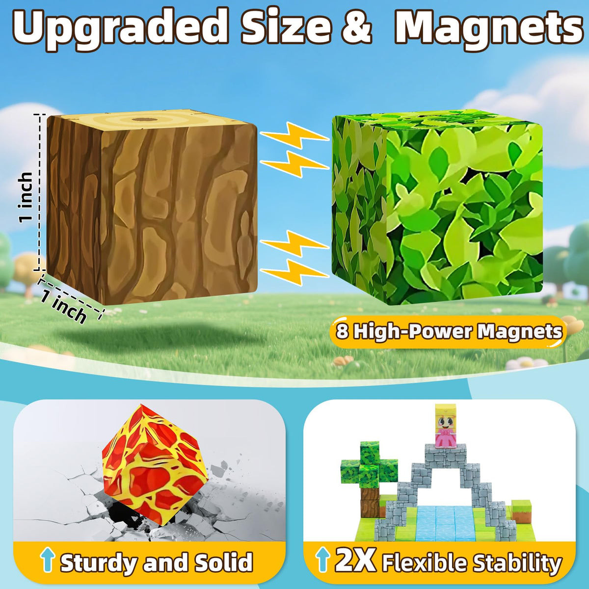 EchoPlan 150PCS Magnetic Blocks, Magnetic Building Blocks for Boys Girls