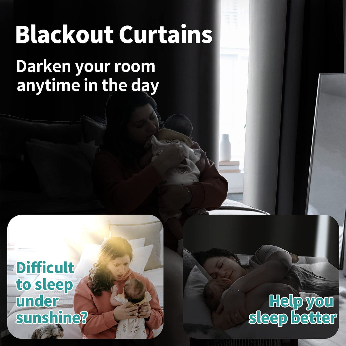 BGment White Blackout Curtains for Bedroom 63 Inch Length 2 Panels Set