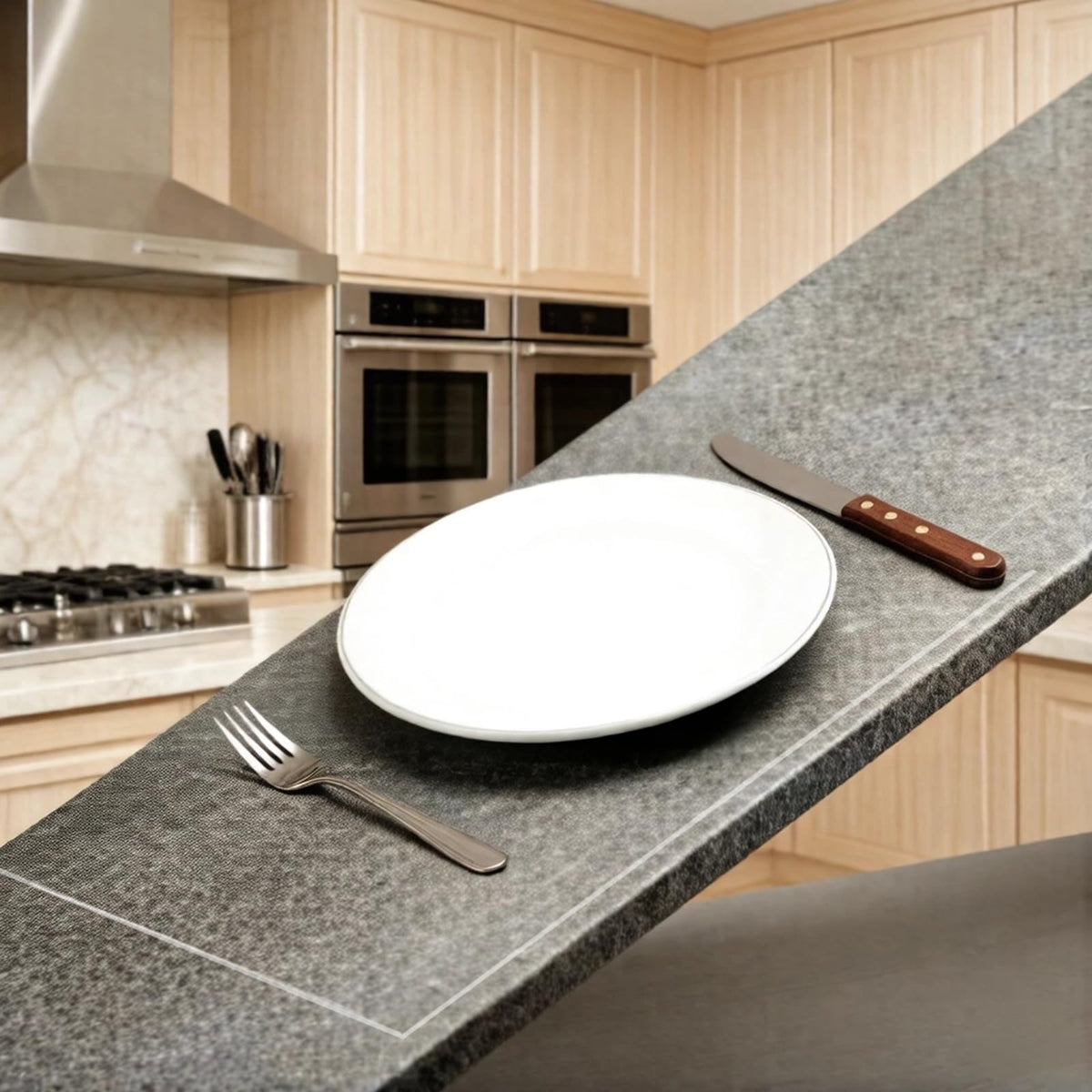 Clear Silicone Countertop Protector Mat, Non Slip & Heat Resistant mat for quartz countertop,Protective mats for kitchen counters (23.6" *15.7")