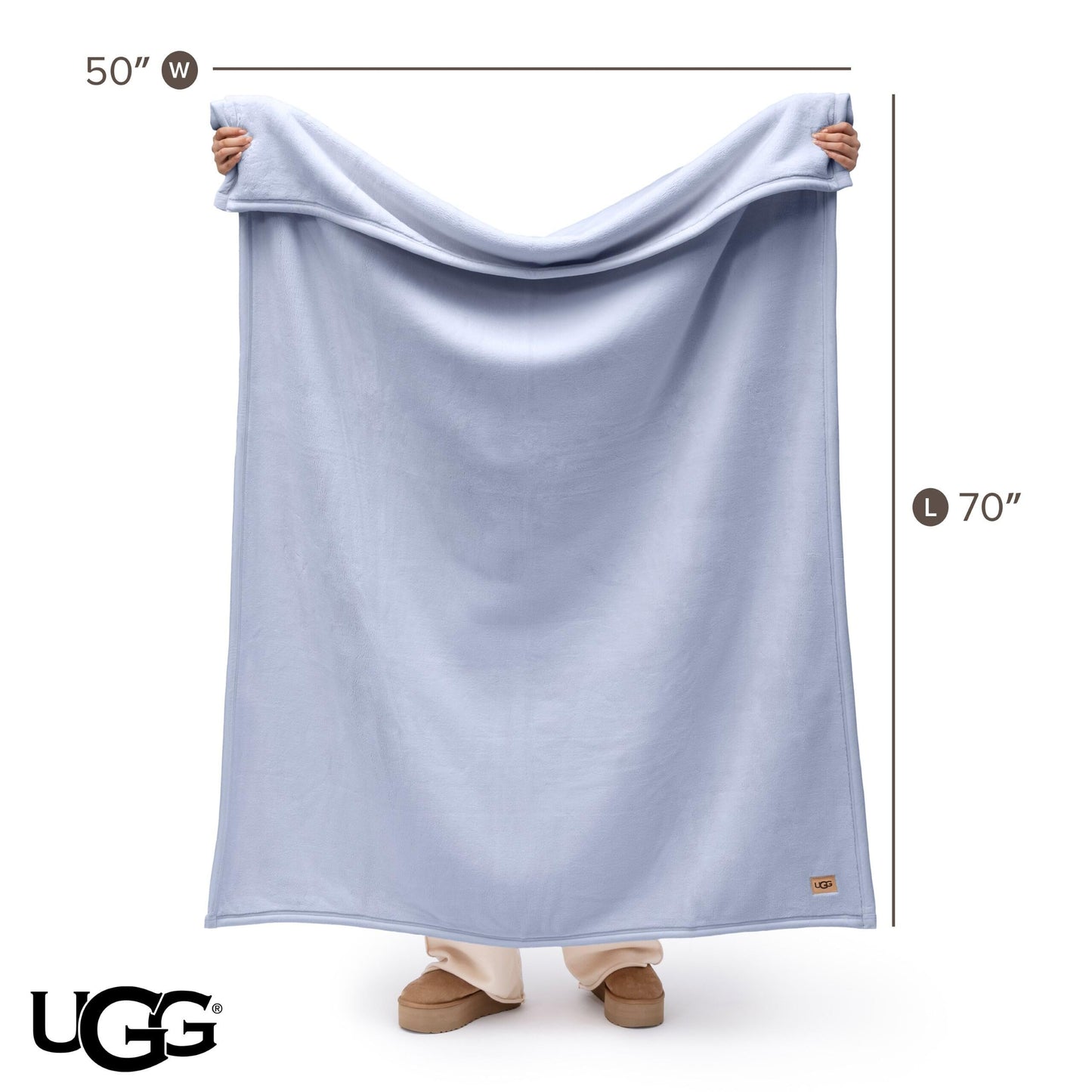 UGG Coco Throw Blanket, Soft Luxury Fleece for Sofa, 50" x 70", Lavender