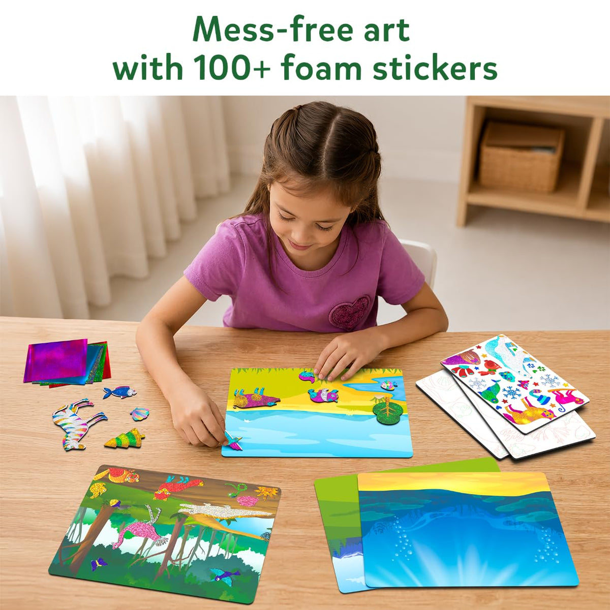 Skillmatics Foil Fun Animals, Foil Art & Craft Kit, Gift for Boys & Girls