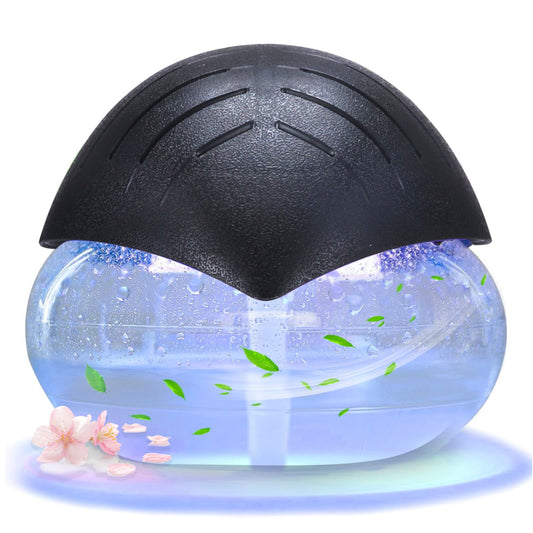 Air Freshener（Black） - for Home, Bedroom, Office and Warehouse - Essential Oil Aroma Diffuser with LED Color Night Light and Soothing Water Flow Sound - for Pets and Smokers.