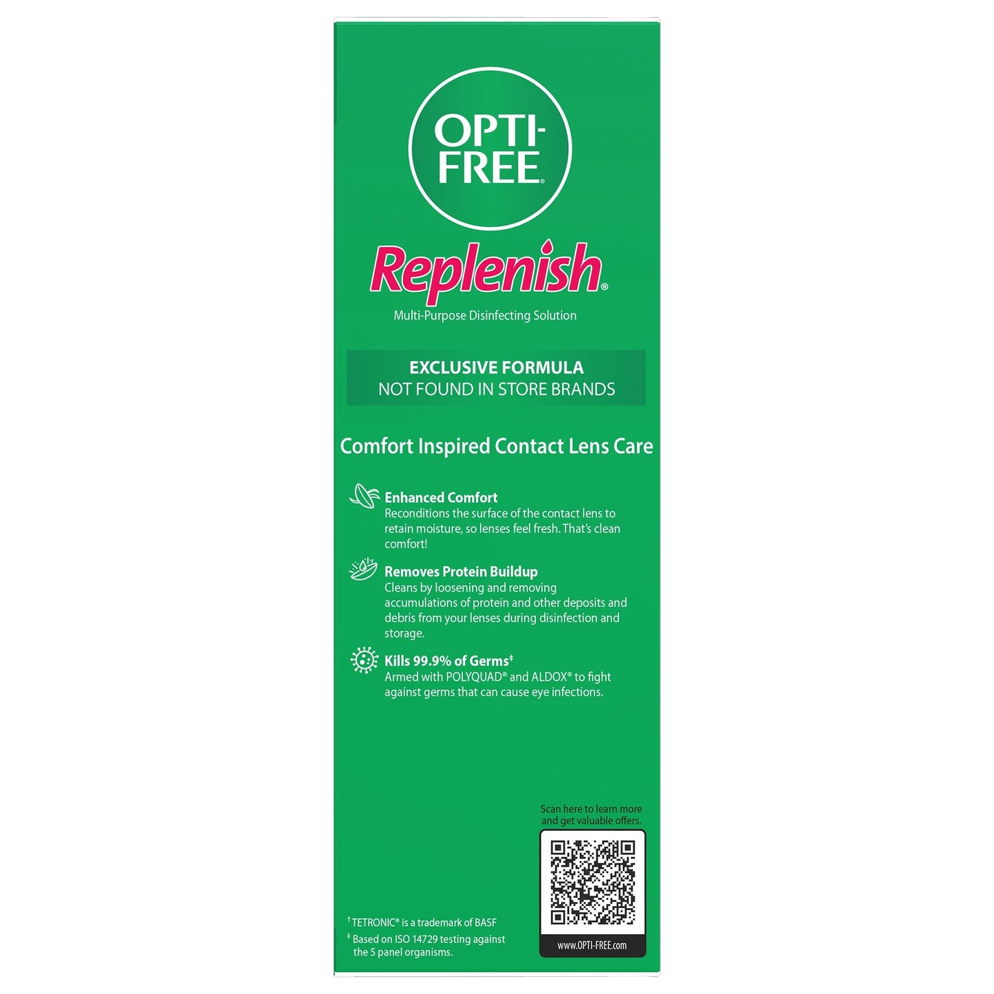 OPTI-FREE Replenish Contact Lens Solution with Contact Lens Case, 2 x 10 oz