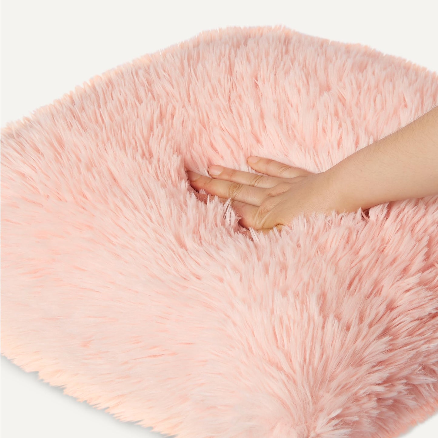 Amazon Basics Kids Plush Square Pillow, Soft Pink Room Décor, Ideal for Decor, Play, or Nap Time