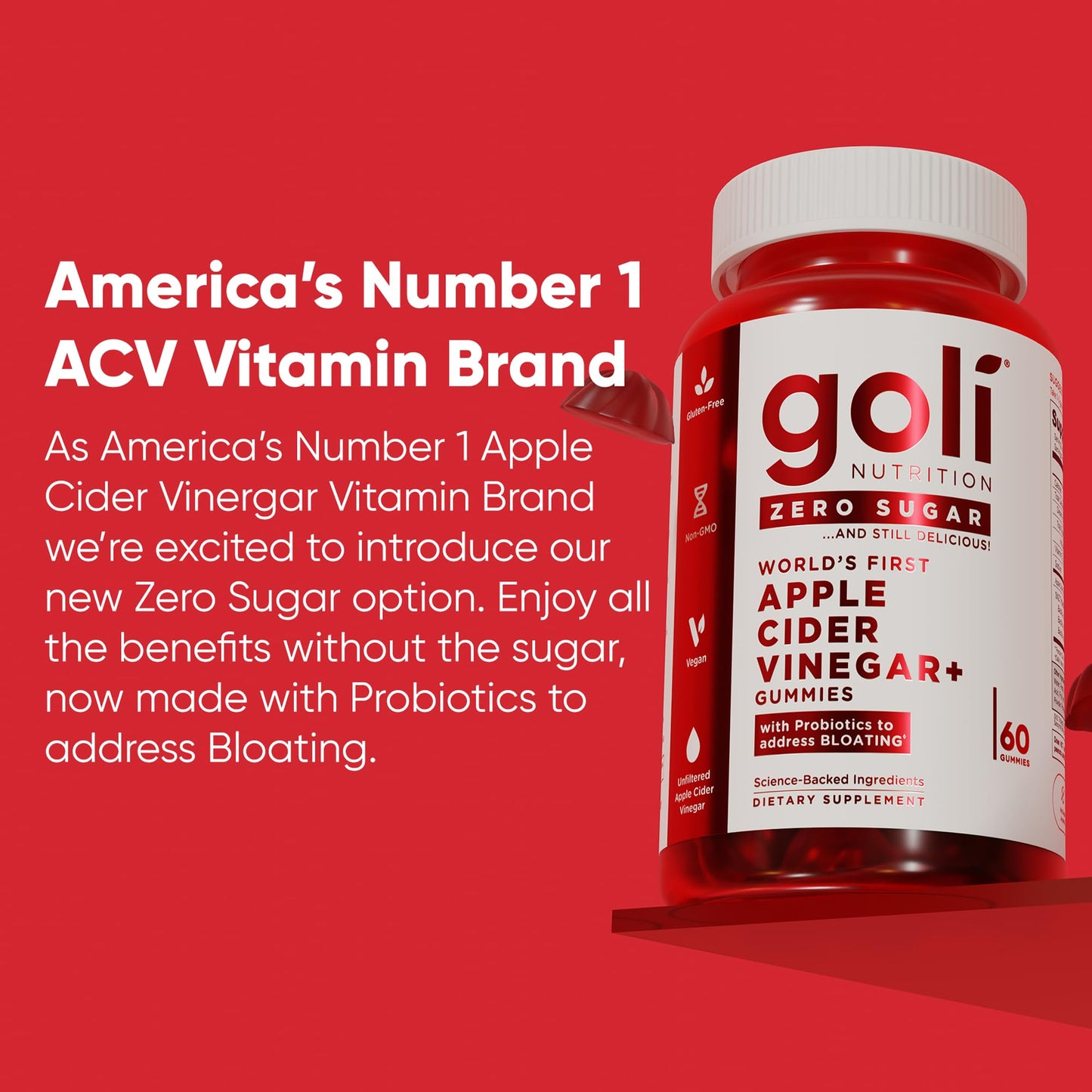 Goli Zero Sugar Trio - World's First 3-in-1 Pre, Post, Probiotic, Apple Cider Vinegar with Vitamin B12 and Probiotics, Ashwagandha & L-Theanine, Vitamin D Gummies, 180 Count (3-Bottle Set)