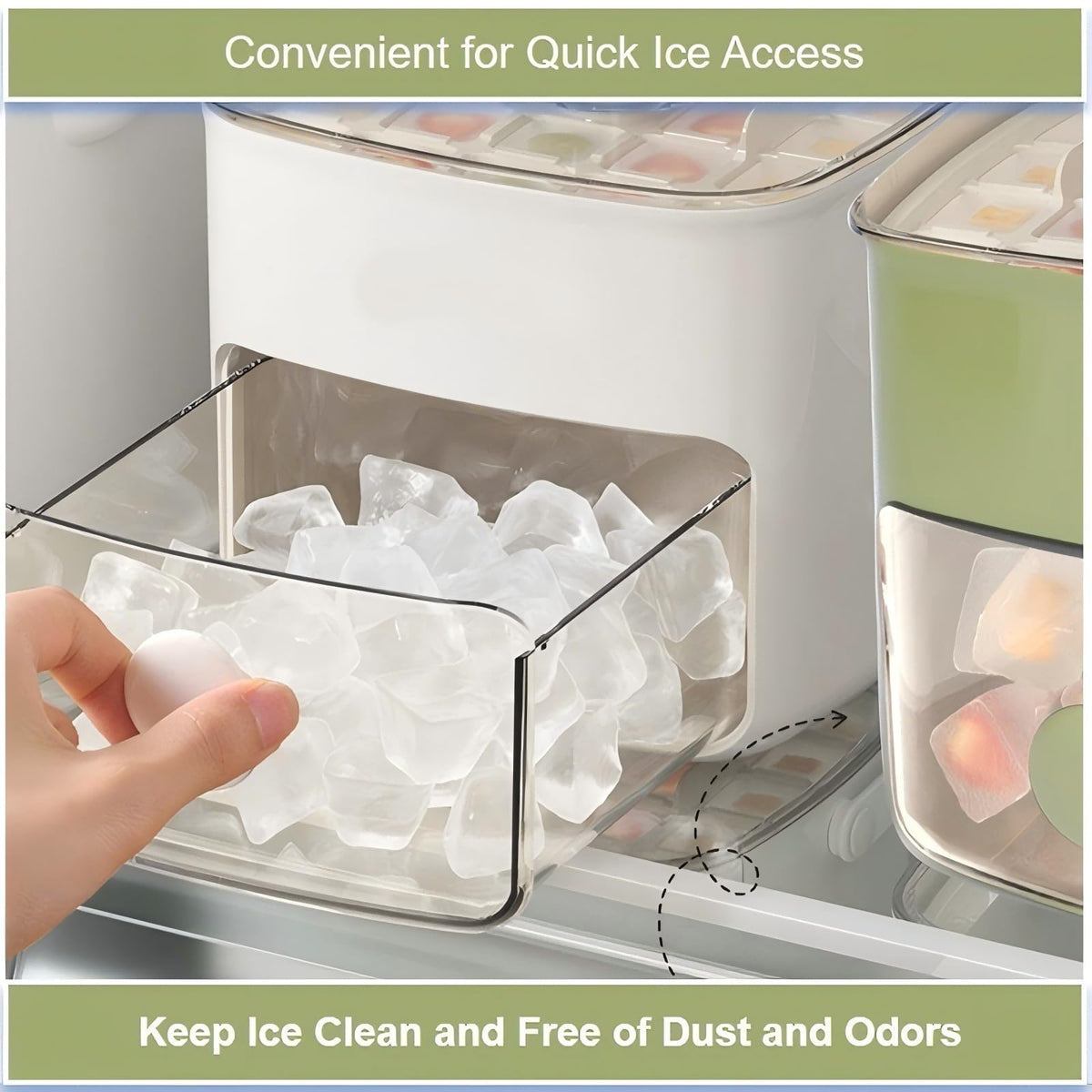 Ice Cube Tray with Lid & Bin Ice Maker Ice Trays for Freezer