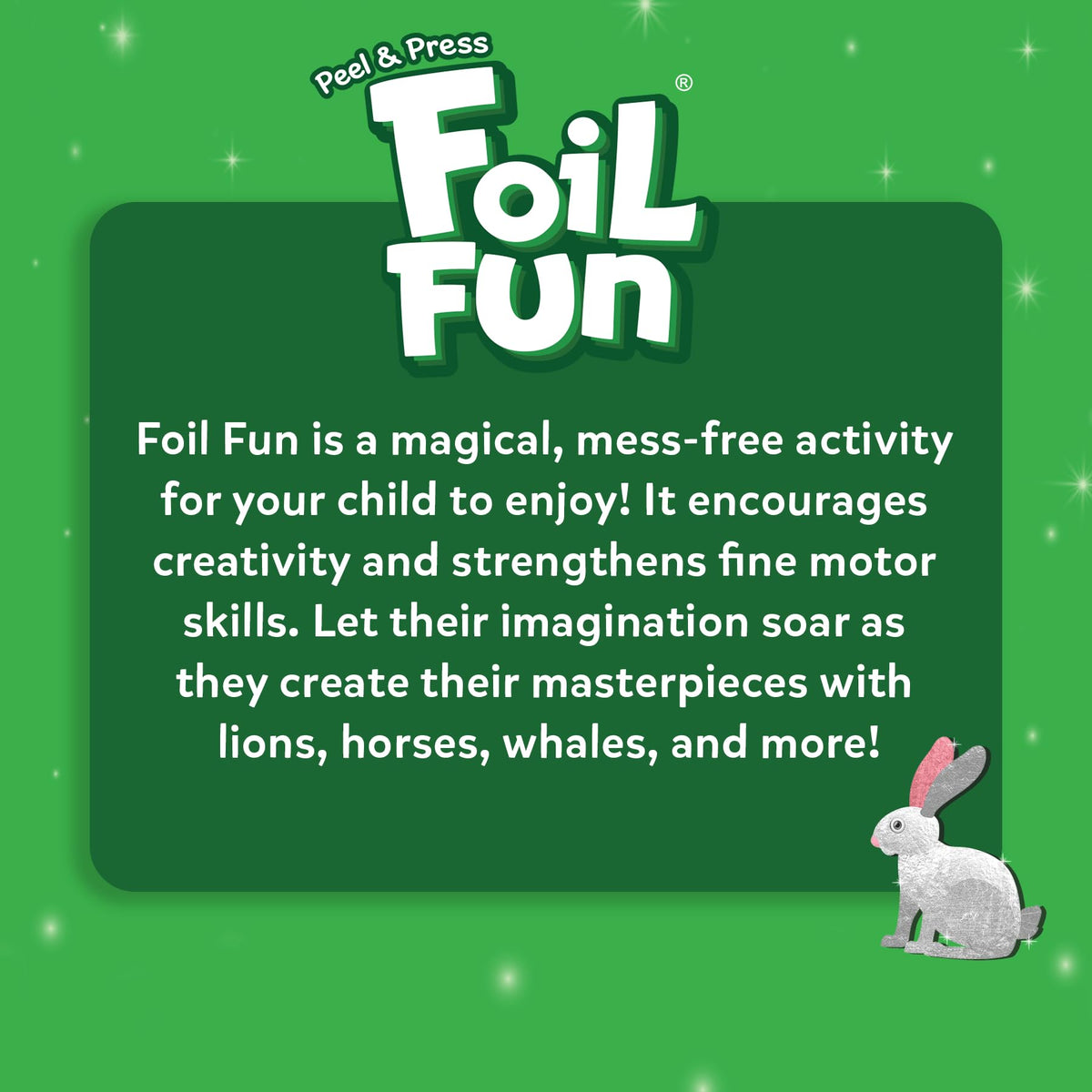 Skillmatics Foil Fun Animals, Foil Art & Craft Kit, Gift for Boys & Girls