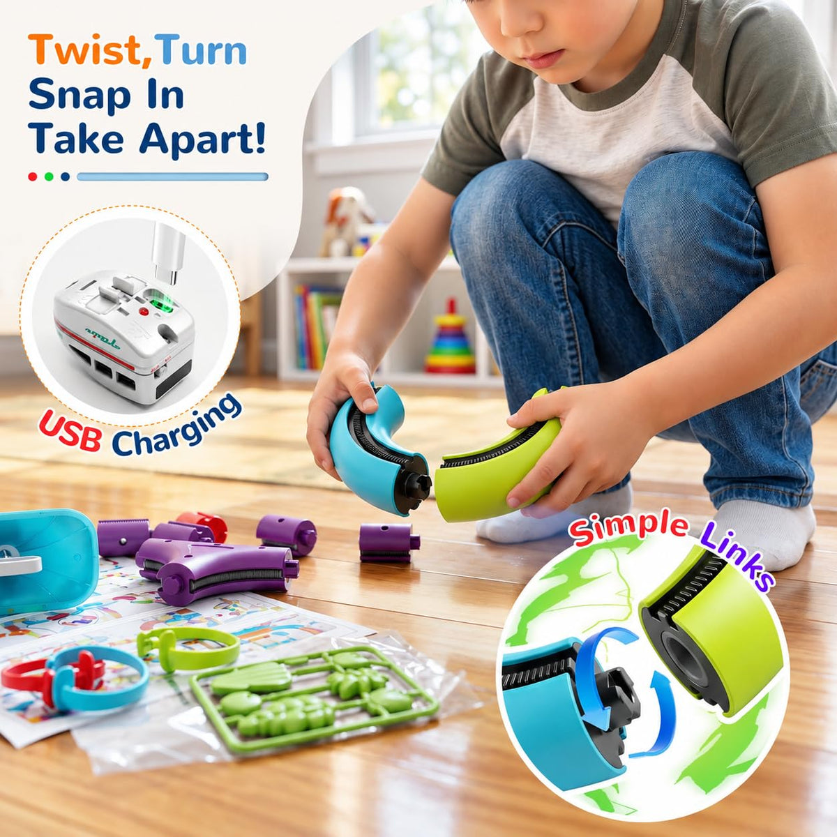 Upgraded Electric Train Set for Kids & Toddlers, Race Track Toy for Ages 3+