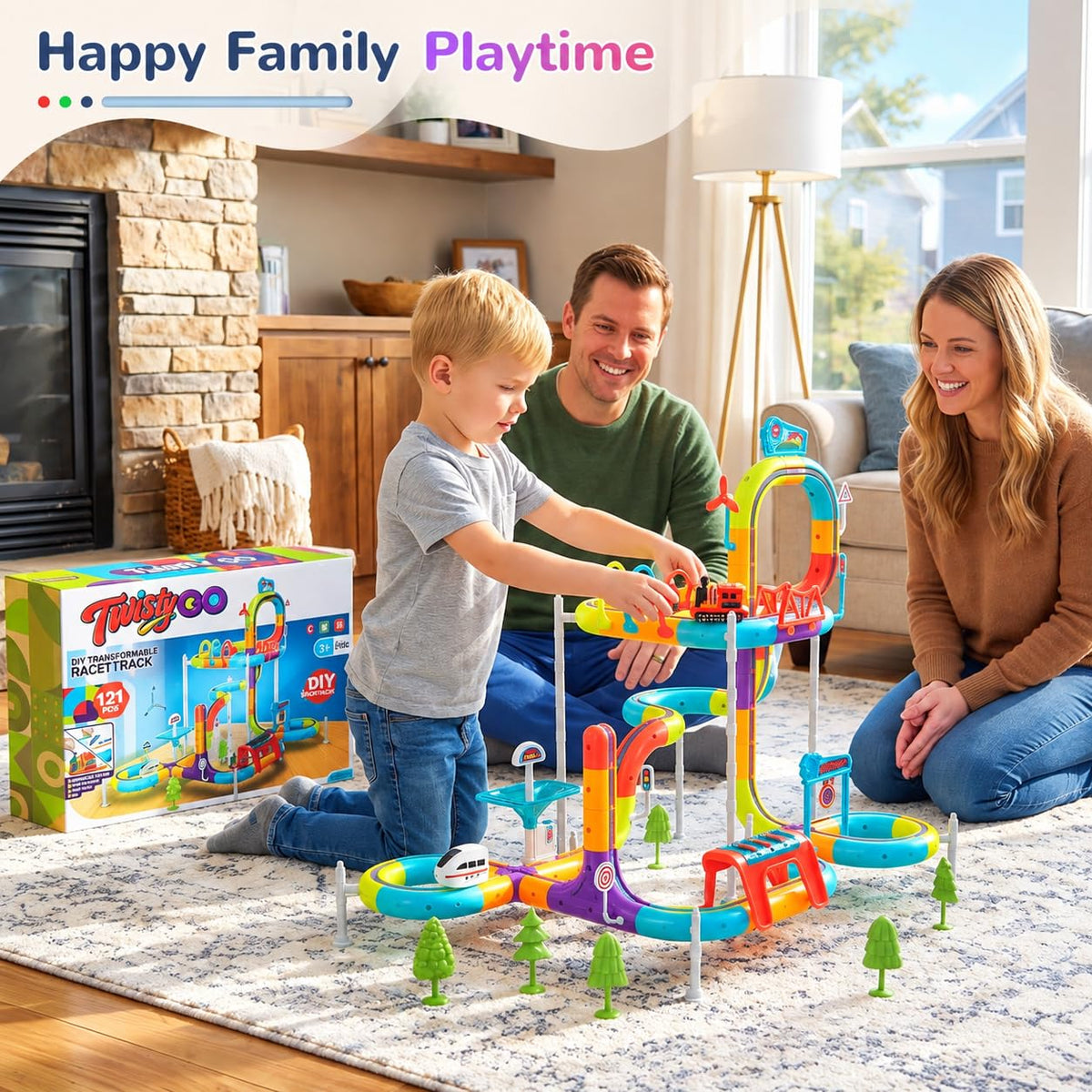 Upgraded Electric Train Set for Kids & Toddlers, Race Track Toy for Ages 3+