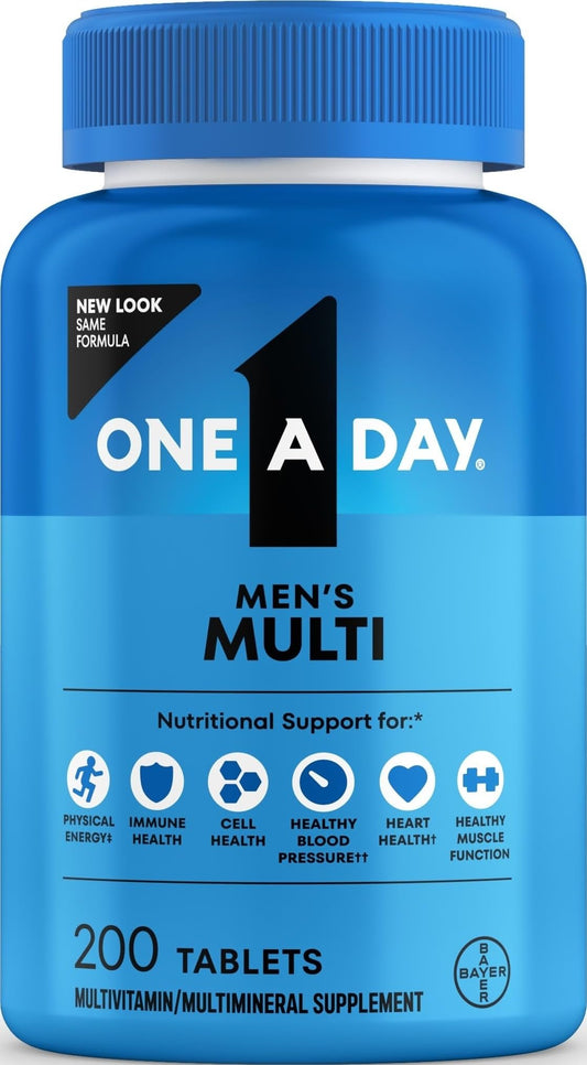 One A Day Multivitamin for Men - Daily Mens Multivitamins with Vitamin D, Zinc, Folic Acid, and B Vitamins, Physical Energy Support, 200 Count