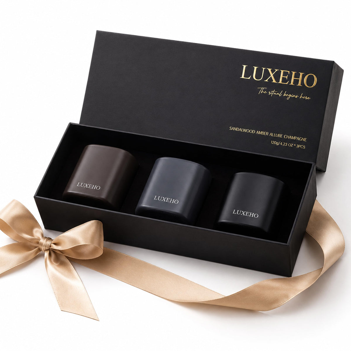 Luxury Scented Candle Gift Set, 3-Pack Soy Candles for Home by LUXEHO
