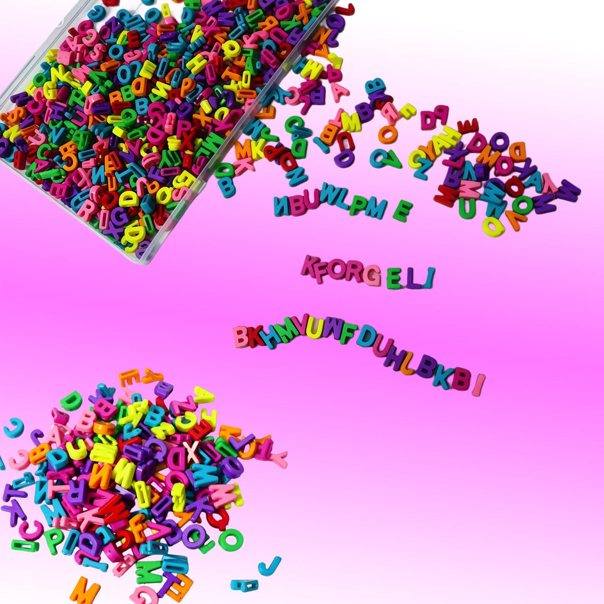 YMSDZHL Alphabet Bead A-Z 650Pcs Large 3D Bead for Bracelet Jewelry Making