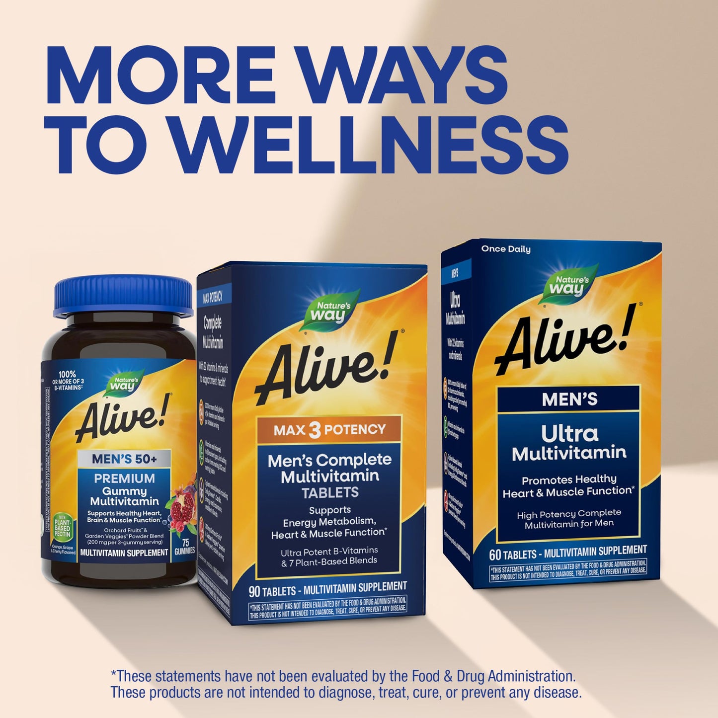 Nature's Way Alive! Men’s Max3 Potency Daily Multivitamin, 90 Tablets