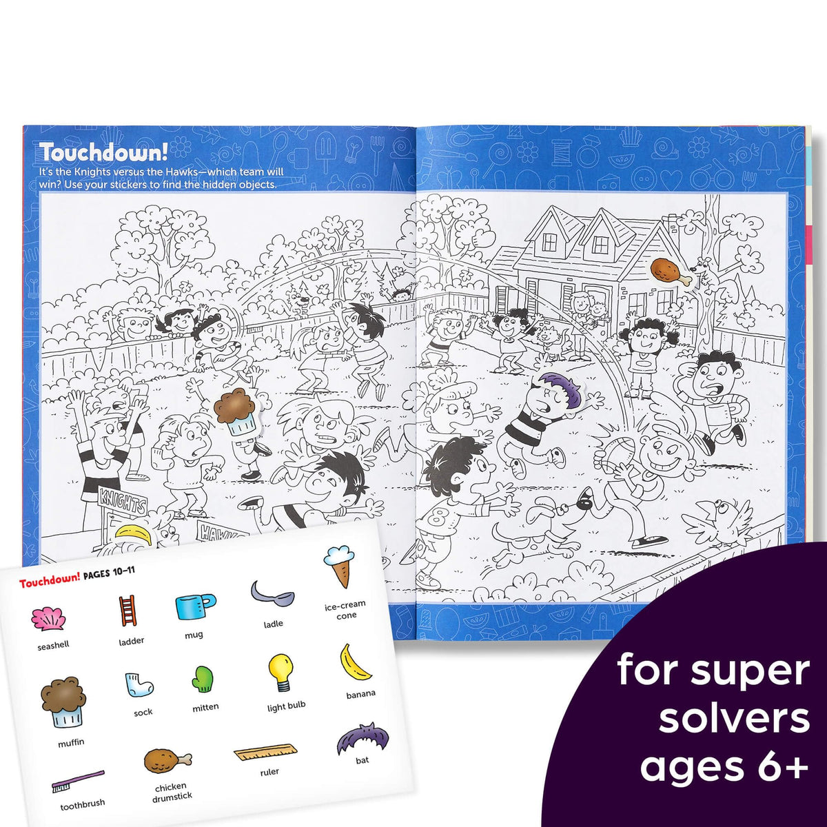 Highlights Hidden Pictures Sticker Challenge Sticker Book Set for Kids Ages 6 and Up, 4-Pack, 64 Pages of Seek and Find Activities, Double as Coloring Books, 440+ Stickers