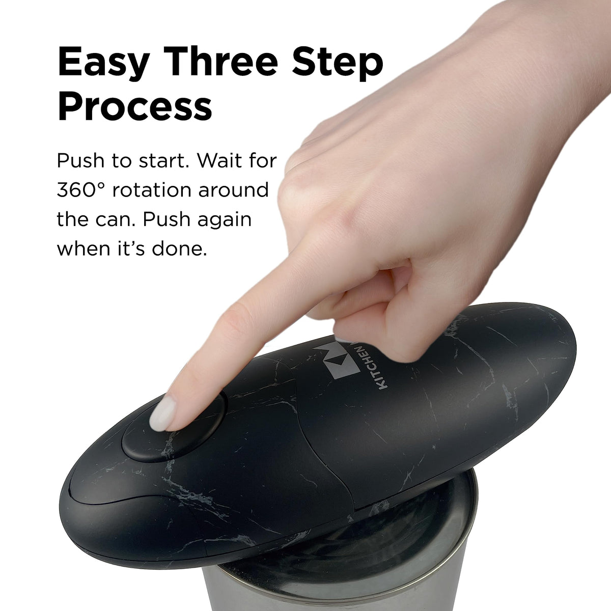 Kitchen Mama Auto 2.0 Electric Can Opener, Cordless, Marble Black
