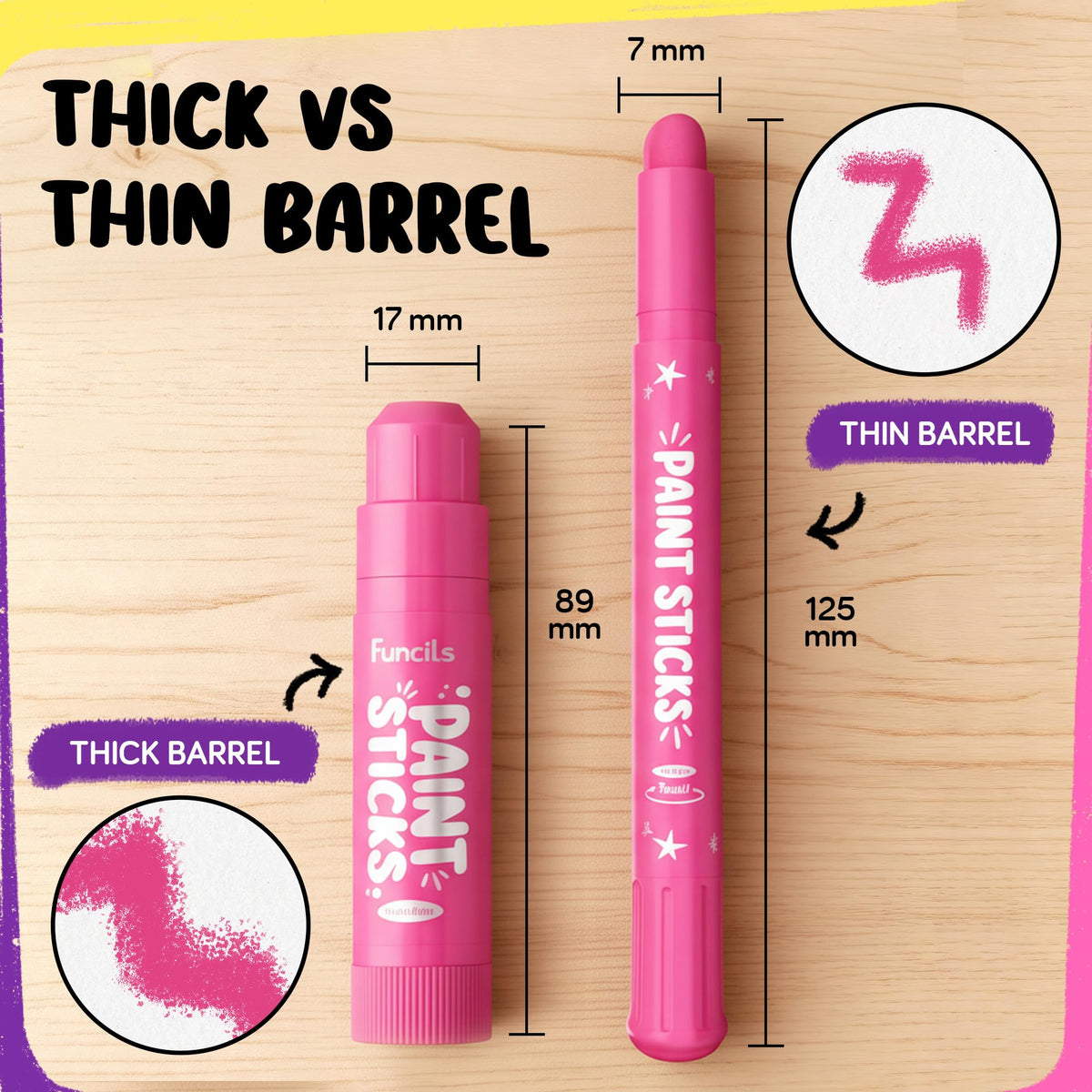 24 Thin Washable Paint Sticks for Kids, Painting Crayons w/Coloring Book