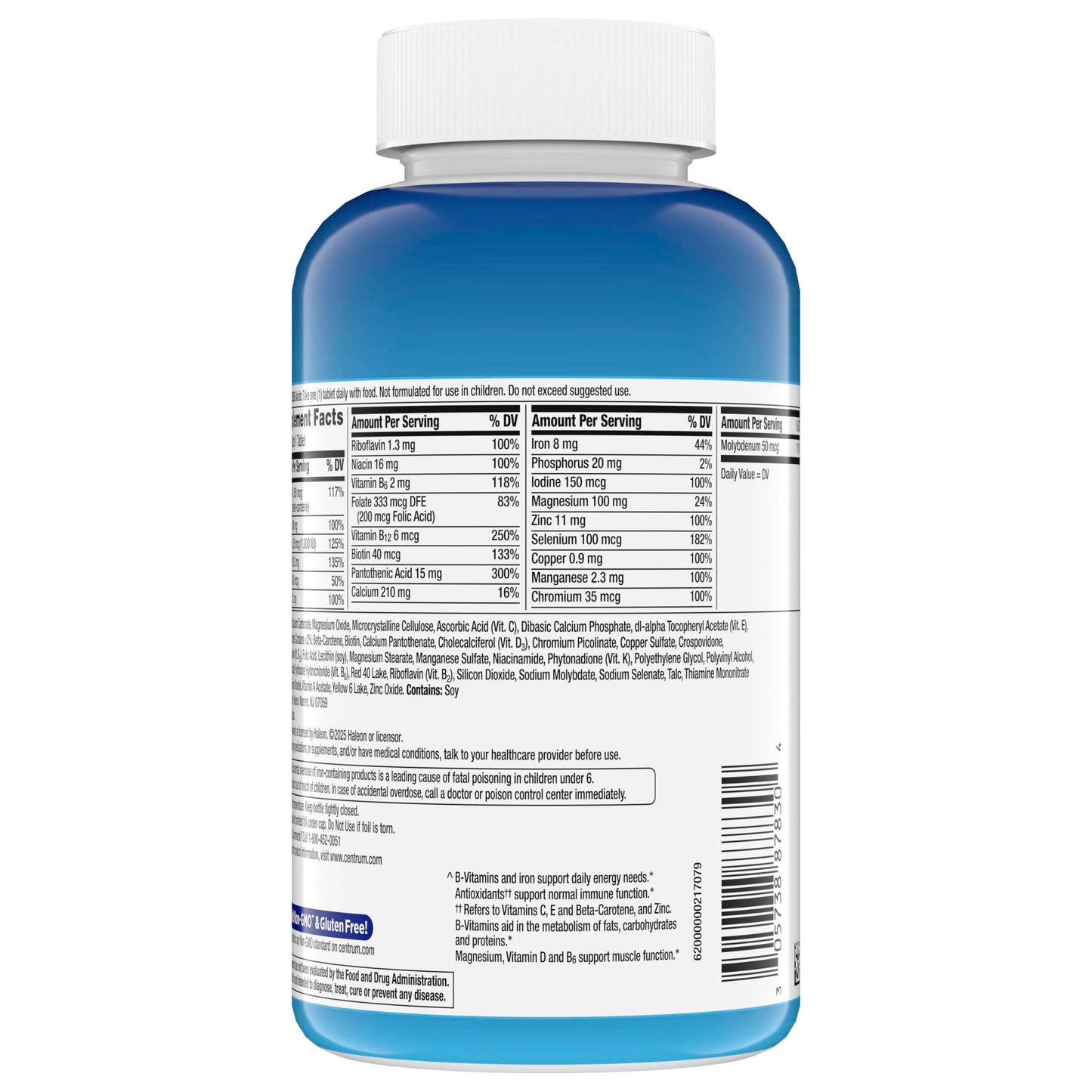 Centrum Multivitamin for Men, Multivitamin/Multimineral Supplement with Vitamin D3, B Vitamins and Antioxidants, Gluten Free, Non-GMO Ingredients - 250 Count