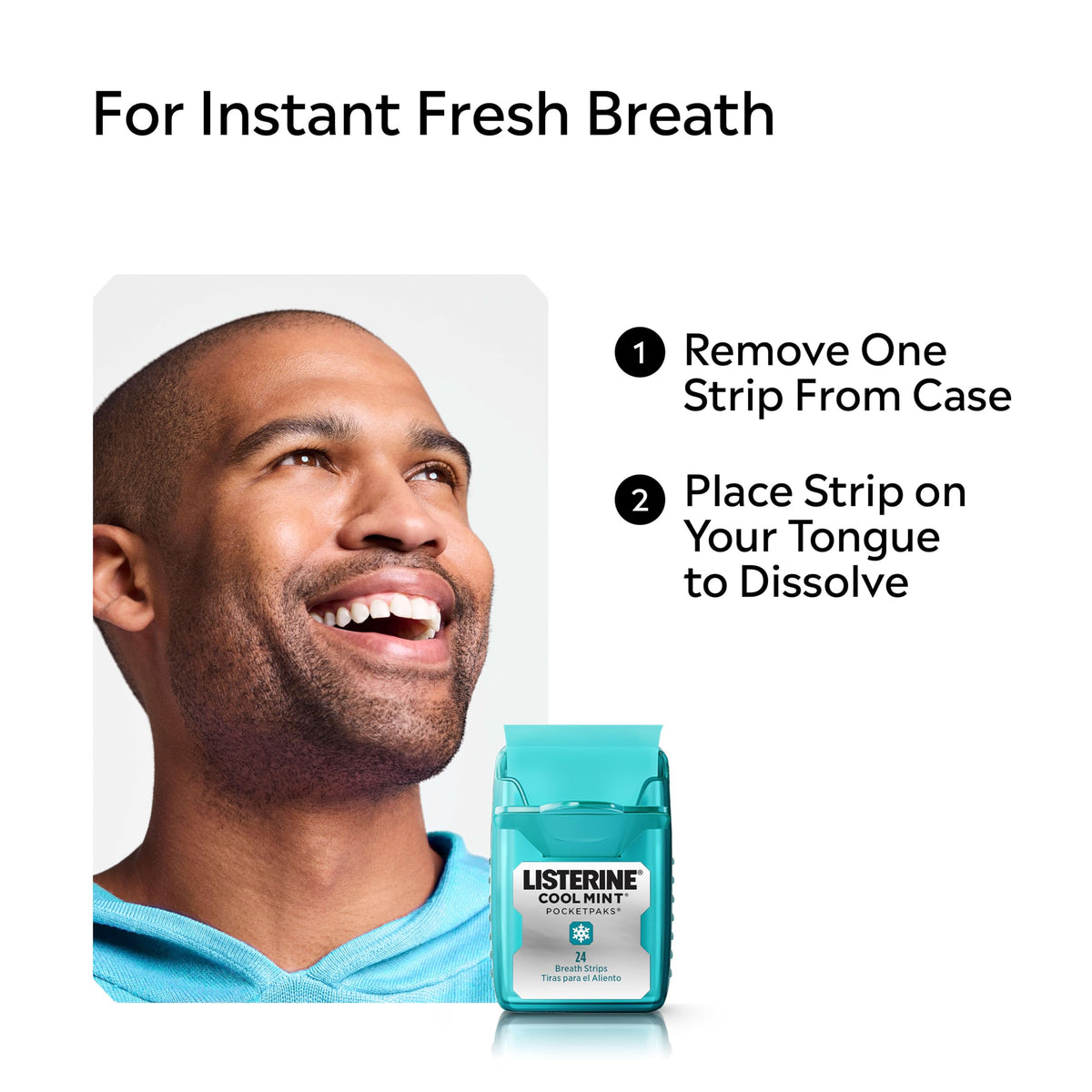 Listerine PocketPaks Breath Strips, Cool Mint, 24-Strip Pack, 3 Pack
