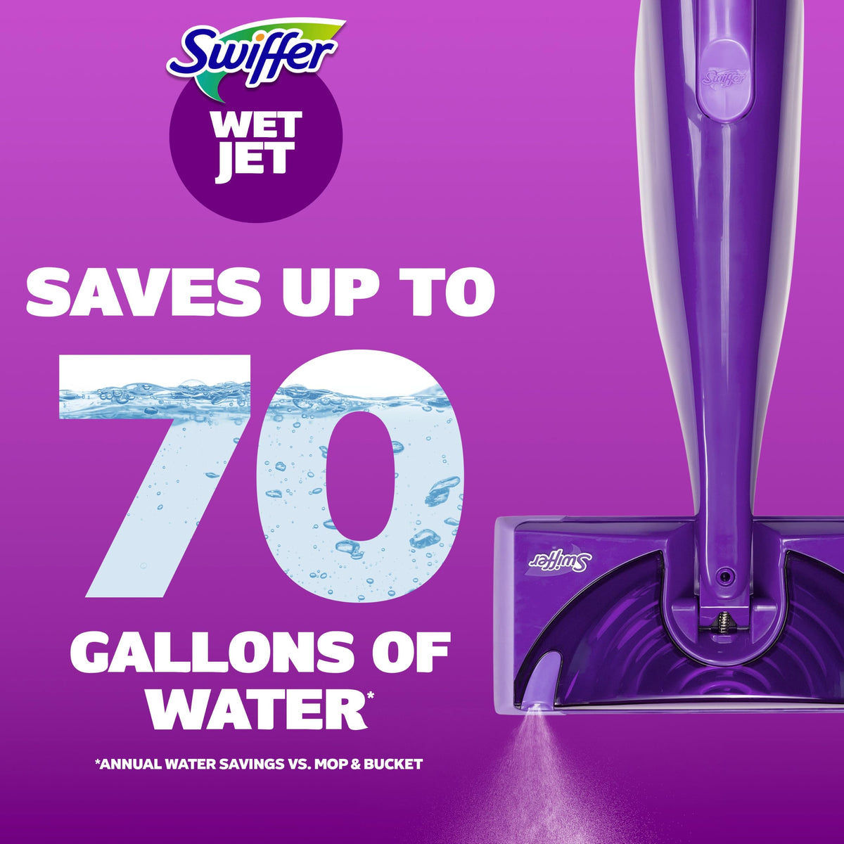 Swiffer WetJet Hardwood and Floor Spray Mop Cleaner Starter Kit, Includes: 1 Power Mop, 10 Pads, Cleaning Solution, Batteries
