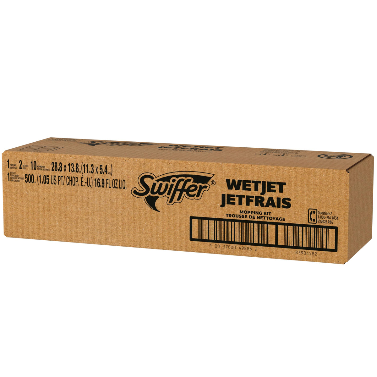 Swiffer WetJet Hardwood and Floor Spray Mop Cleaner Starter Kit, Includes: 1 Power Mop, 10 Pads, Cleaning Solution, Batteries