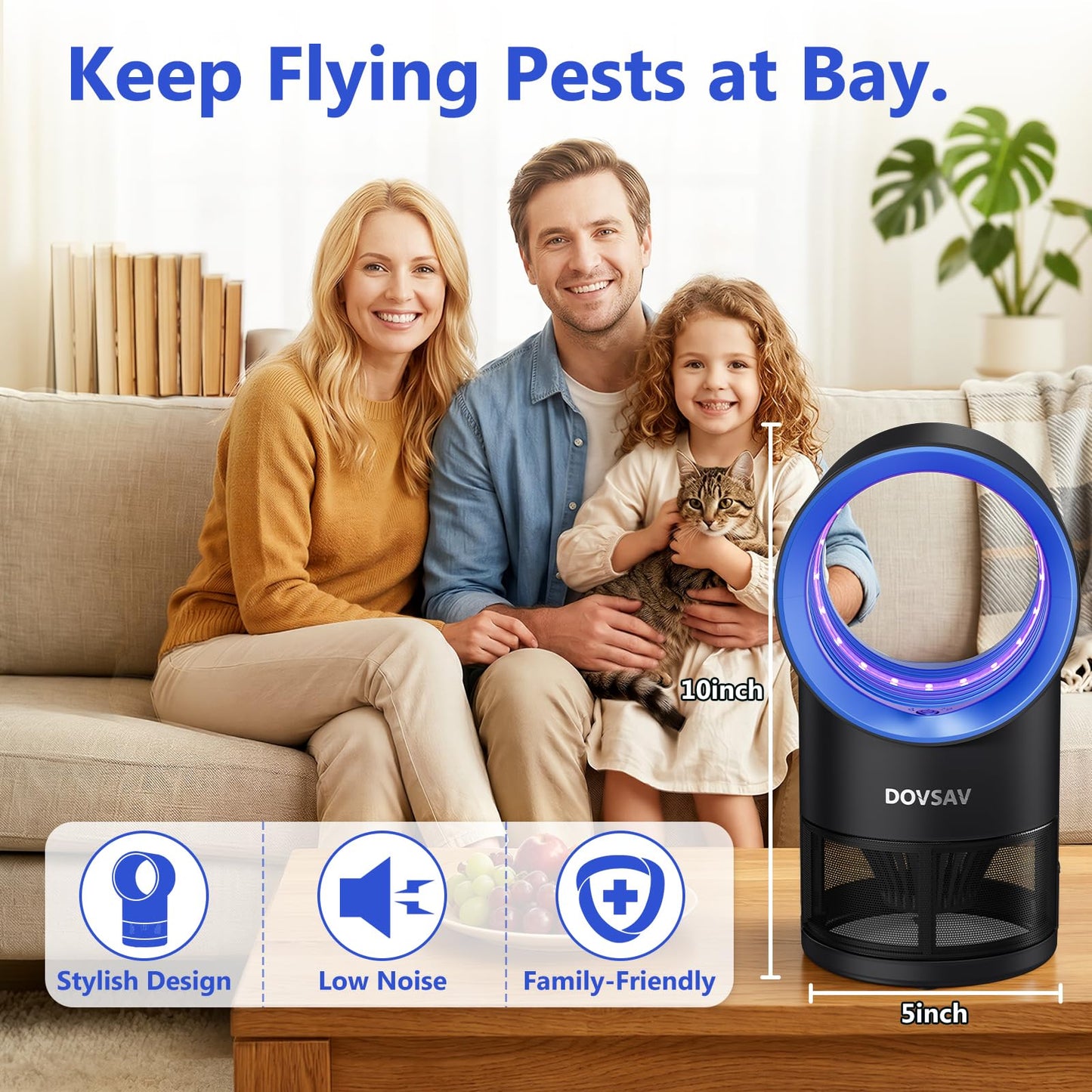 Fruit Fly Traps for Indoors, Blue Gnat Trap Indoor with Suction & Timer