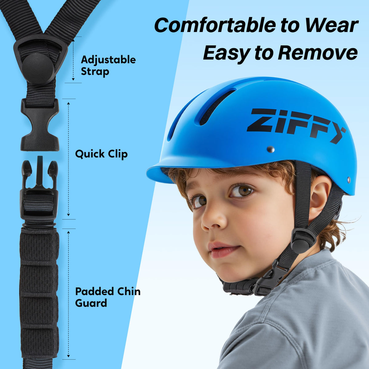 JOVA ZIFFY Kids Bike Helmet, Adjustable, Lightweight, Safety Certified Scooter Helmet for Boys & Girls with Washable Inner Lining, 2 Sizes, 4 Colors