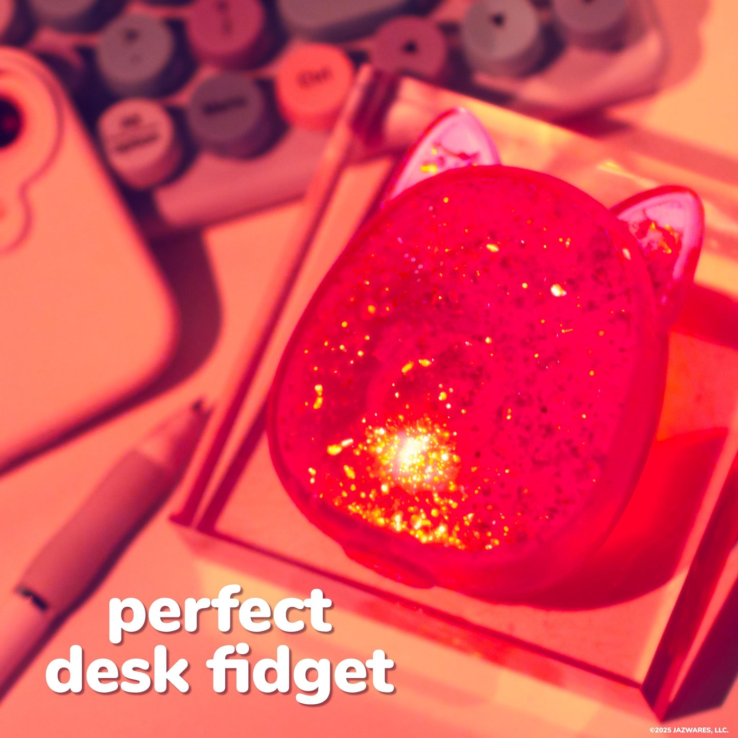 Original Squishmallows™ SLIMYGLOOP Pink Gelli Gels™, Slow Rising Sensory Squeeze Toy with Glitter, Gel Filled Fidget Toys