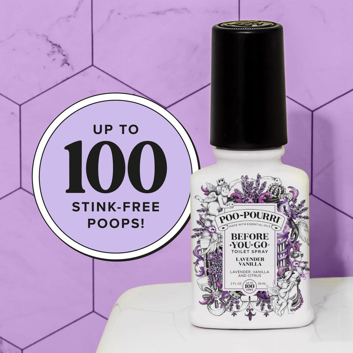 Poo-Pourri Before-You-Go Toilet Spray, Lavender Vanilla, 2 Fl Oz