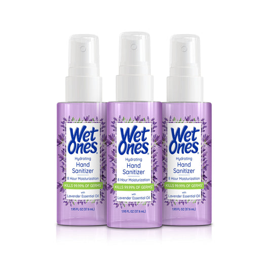 Wet Ones Hand Sanitizer Spray Travel Size, Lavender, 1.95 Fl Oz (3 Pack)