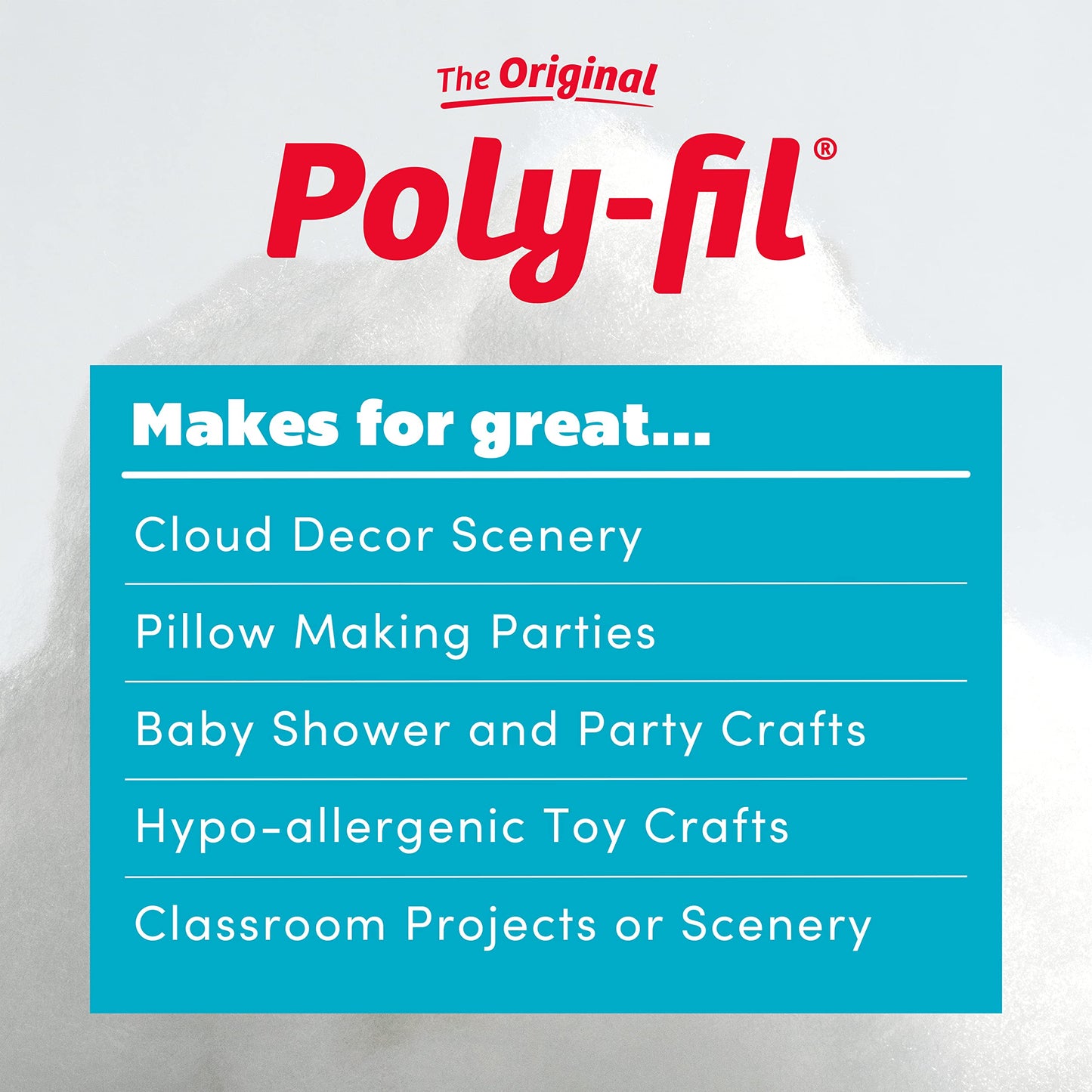 Poly-Fil Fairfield Original Fiber Fill Stuffing, Premium Polyester, 32 oz.