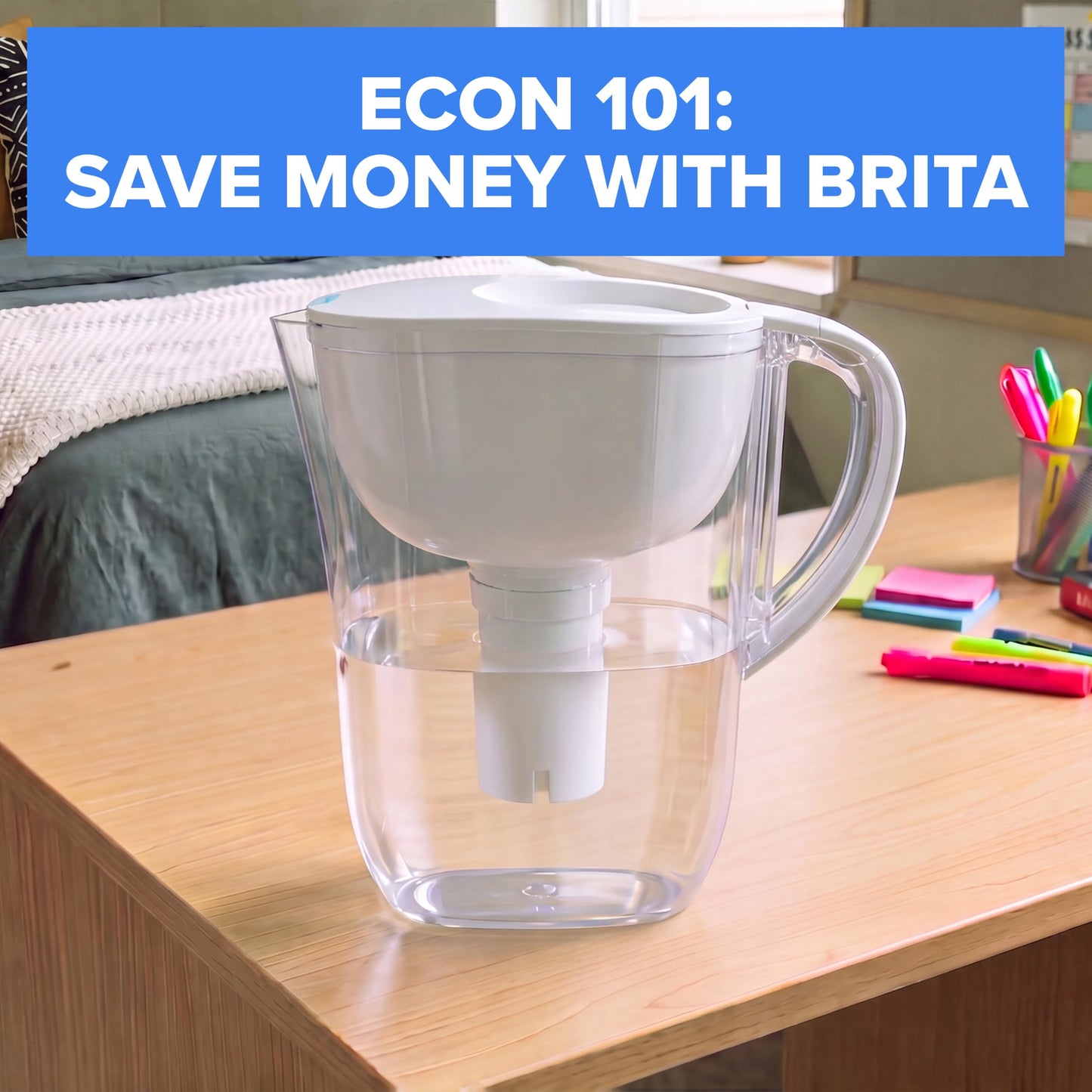 Brita Small 10 Cup Water Filter Pitcher, 1 BritaPlus Filter, Metro, Black