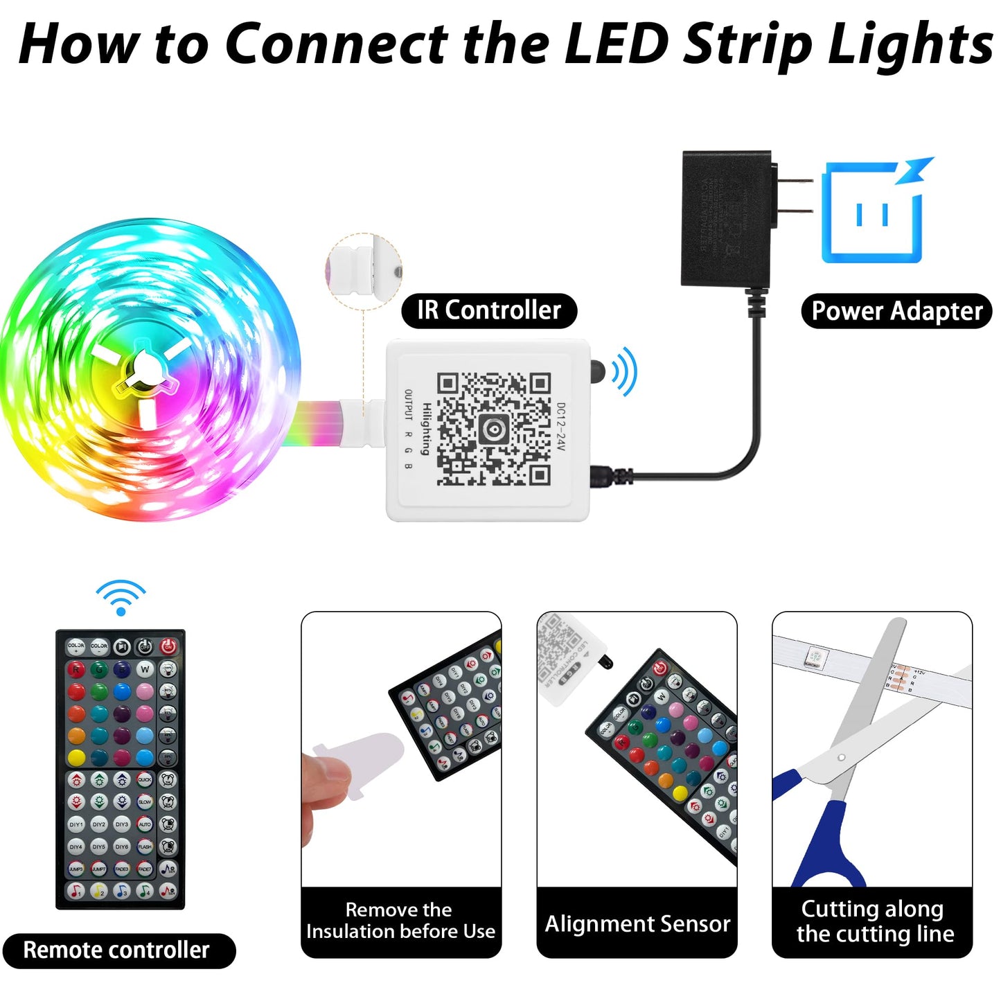 GANZQH 50FT RGB Led Lights for Bedroom with Remote & App Control Music Sync