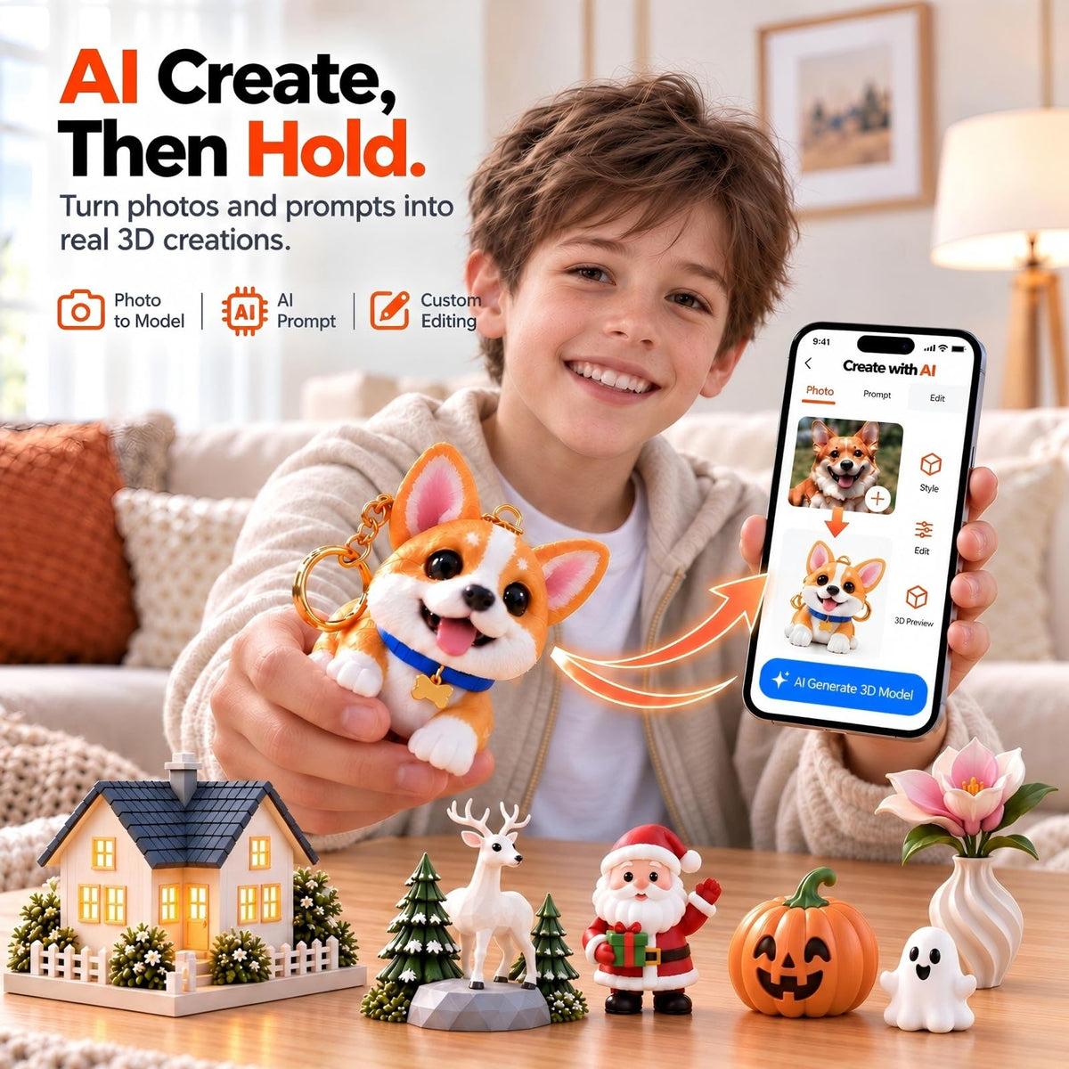 Entina Tina2C Mini 3D Printer Bundle for Kids & Beginners, Fully Assembled, Auto Leveling, Easy Setup, WiFi & App Control, 3500+ Models, 25+ DIY Modules, Includes 4-Color PLA Filament