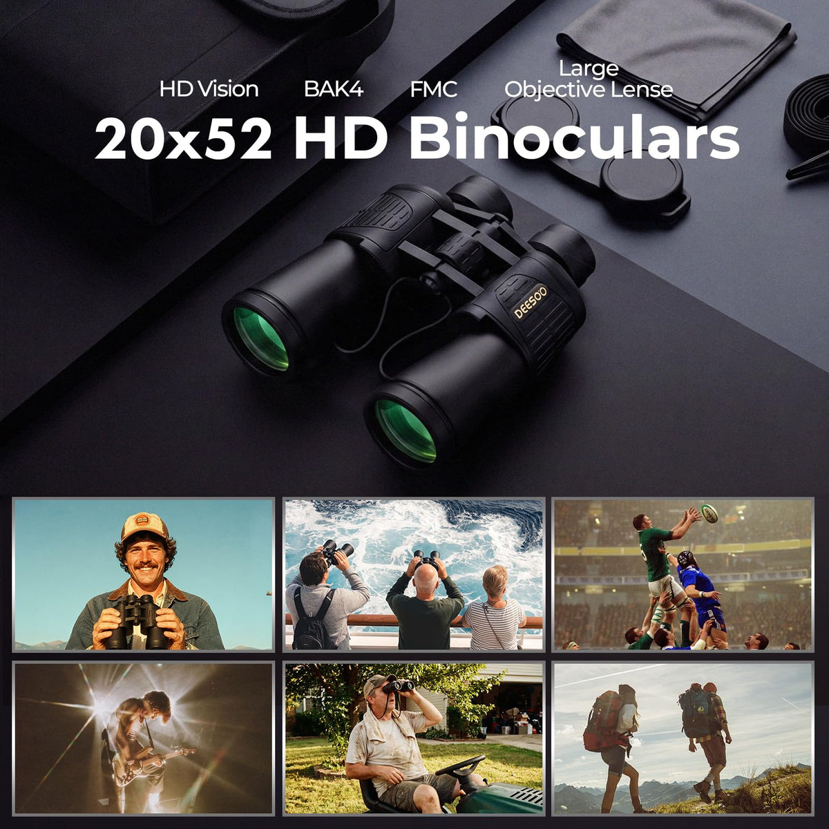 Deesoo 20x52 Binoculars for Adults High Powered
