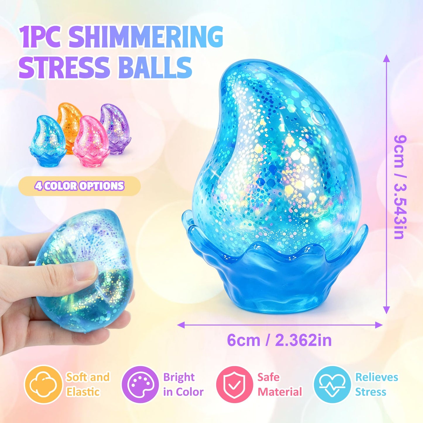 Water Drop Squishy Fidget Toys, Slow Rise Squishy Stress Balls Relief Toy, Squeeze Squishies Toys for Anxiety Relief, Sensory Squeeze Ball for Kids Adults, Office Classroom Party Favors