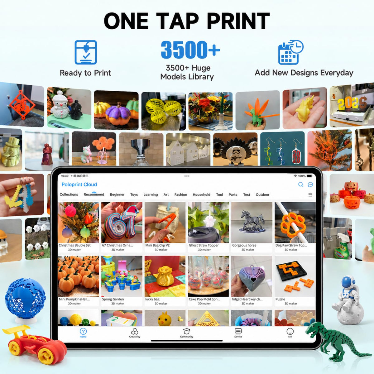 Hephi3d TINA2 Plus 3D Printer for Beginners, Fully Assembled Ready to Print