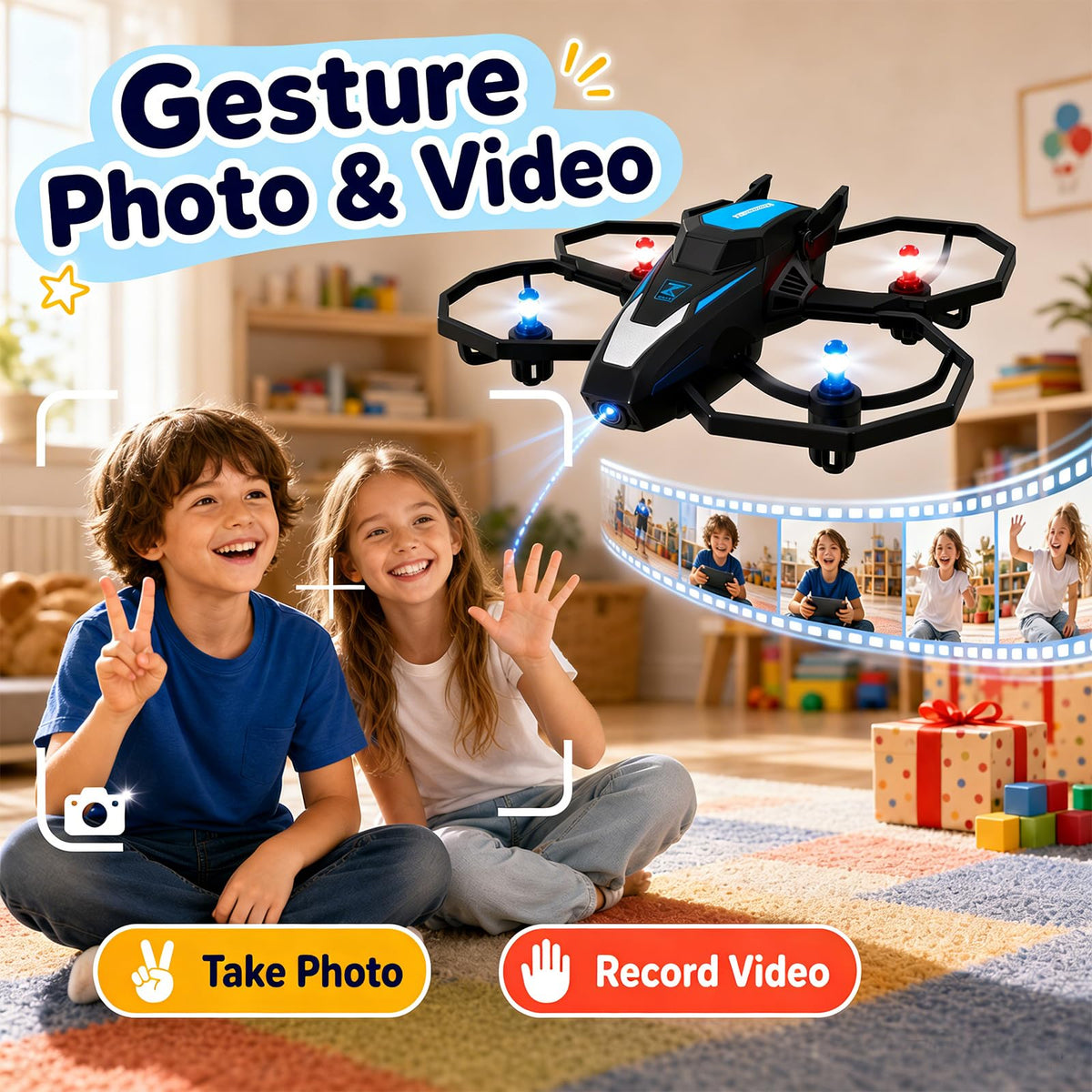 Drones for Kids with 1080P Camera，Remote Control RC Quadcopter for Beginner