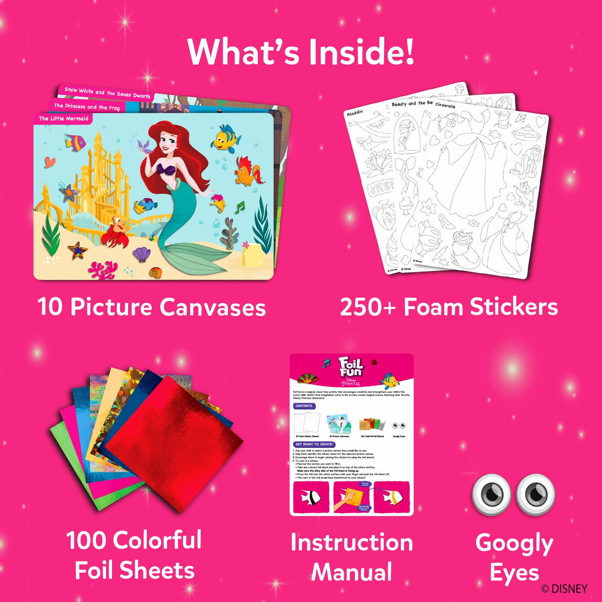 Skillmatics Foil Fun Disney Princess, Foil Art & Craft Kit, Gift for Kids