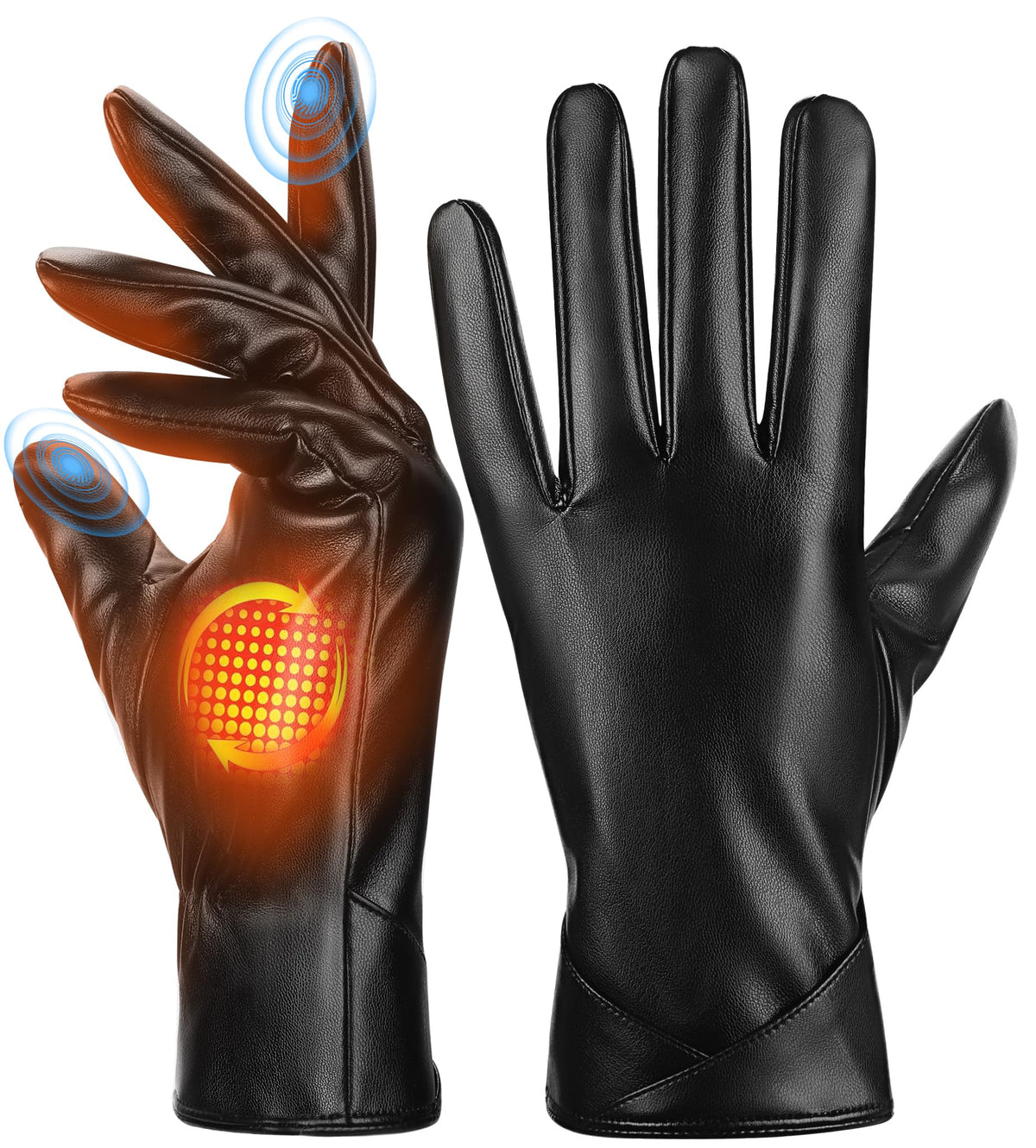 Aegend Women’s Leather Winter Gloves, Warm Lined Touchscreen Gloves